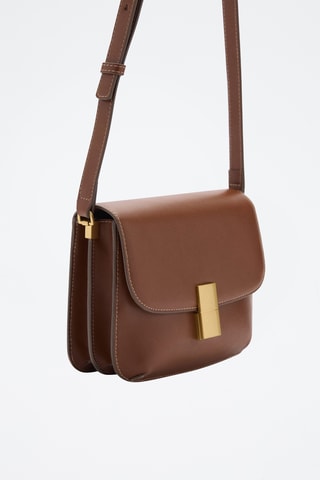 Sac bandoulière fermeture métallique - Marron