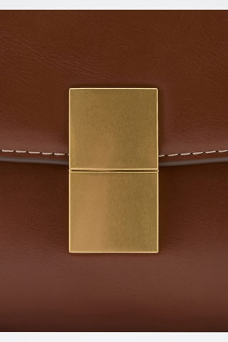 Sac bandoulière fermeture métallique - Marron