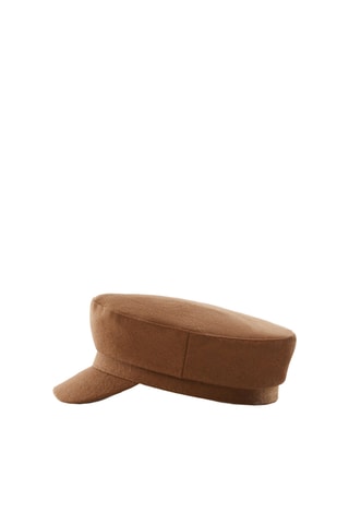 Casquette baker boy laine - Marron