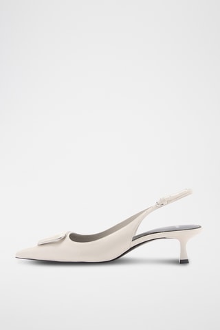 Chaussures talon ouvertes à l'arrière détail - Blanc