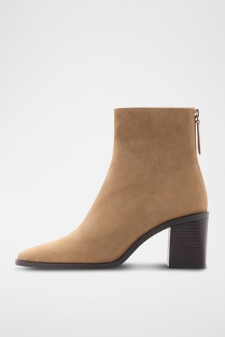 Bottines cuir à talon - Beige