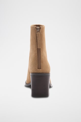 Bottines cuir à talon - Beige