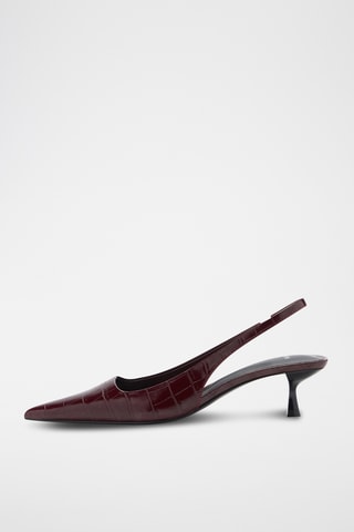 Chaussures effet croco talon kitten heel - Bordeaux