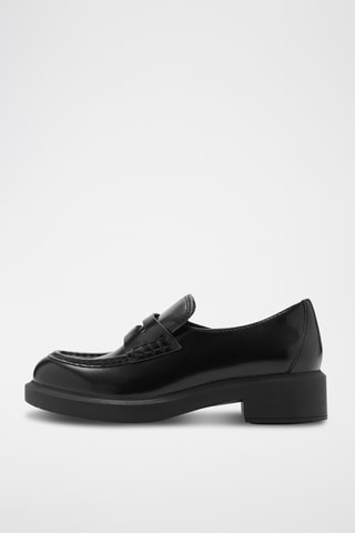 Mocassins cuir détail métallique - Noir