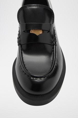 Mocassins cuir détail métallique - Noir