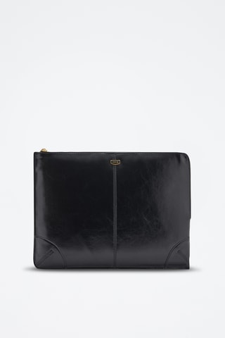Housse ordinateur portable détail coutures - Noir