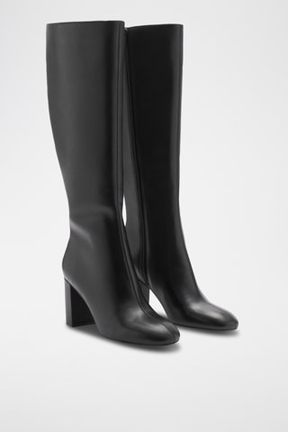 Bottes hautes en cuir - Noir
