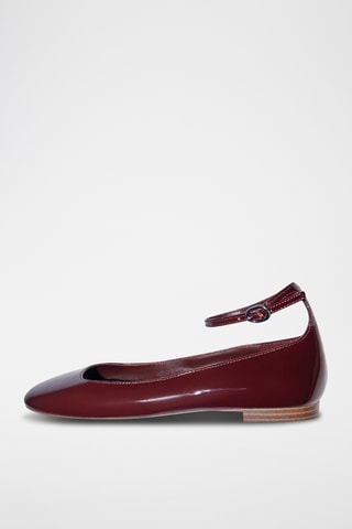 Ballerines vernies lanière - Bordeaux