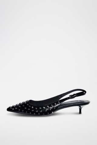 Chaussures cloutées ouvertes à l'arrière - Noir