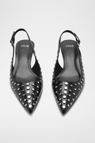 Chaussures cloutées ouvertes à l'arrière - Noir