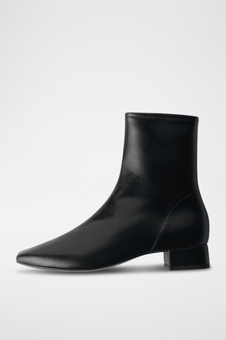Bottines cuir à talon - Noir