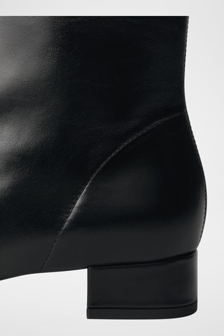 Bottines cuir à talon - Noir