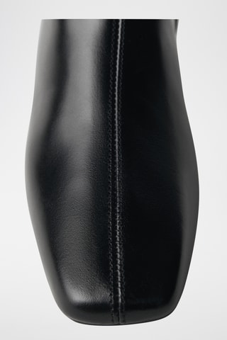 Bottines cuir à talon - Noir