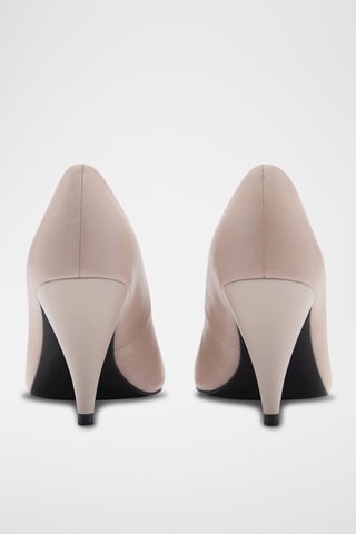 Chaussures cuir talon entonnoir - Beige