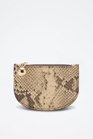 Porte-cartes effet croco - Beige