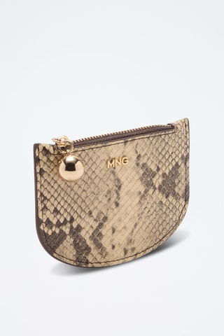 Porte-cartes effet croco - Beige