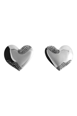 Boucles d'oreilles cœur strass -