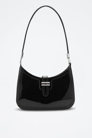 Sac porté épaule effet verni - Noir