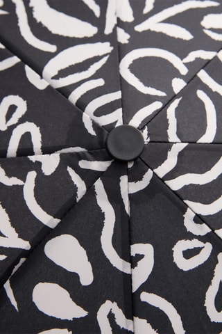 Parapluie pliant fleurs - Noir