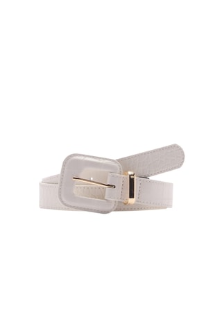 Ceinture effet crocodile - Crème