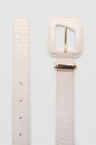 Ceinture effet crocodile - Crème