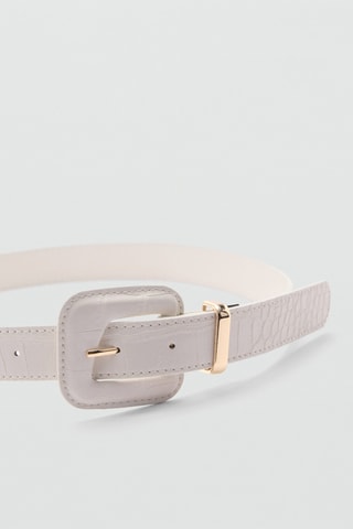 Ceinture effet crocodile - Crème
