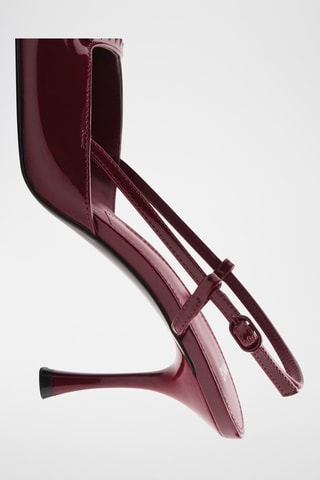 Chaussures vernies talon ouvertes à l'arrière - Bordeaux