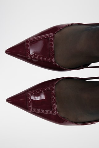 Chaussures vernies talon ouvertes à l'arrière - Bordeaux