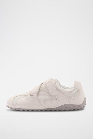 Tennis toile cuir - Blanc