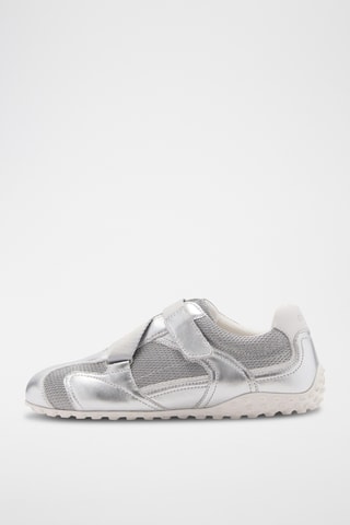Tennis toile cuir - Argenté et gris