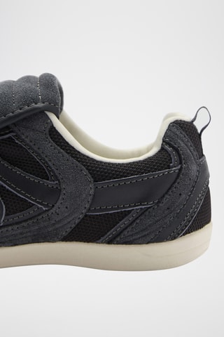 Baskets empiècements cuir - Bleu marine