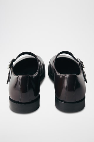 Ballerines cuir boucle - Bordeaux