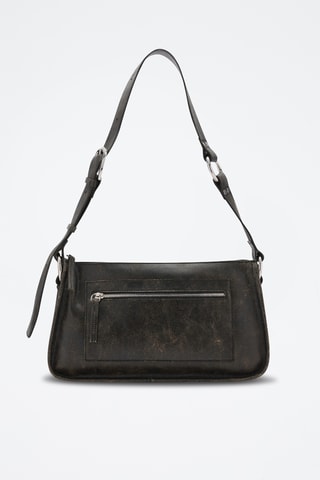 Sac cuir détails métalliques - Marron foncé
