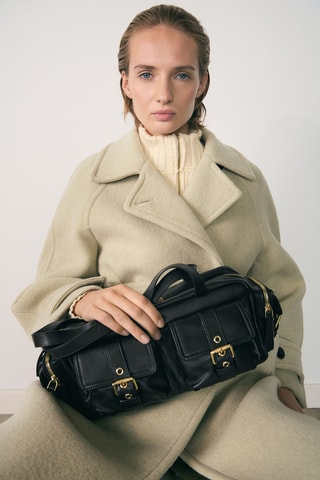 Sac cuir poches - Noir