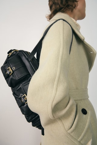 Sac cuir poches - Noir