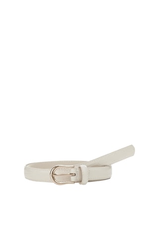 Ceinture fine à boucle - Écru