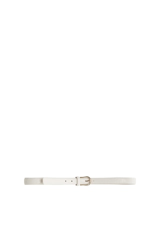 Ceinture fine à boucle - Écru