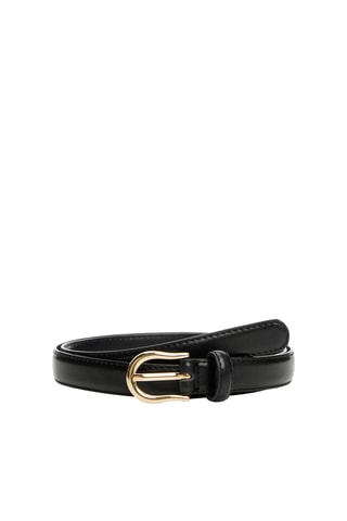 Ceinture fine à boucle - Noir