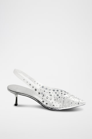 Chaussures vinyle à talon - Argenté