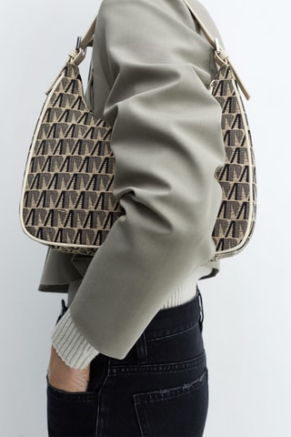 Sac porté épaule jacquard - Beige