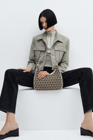 Sac porté épaule jacquard - Beige