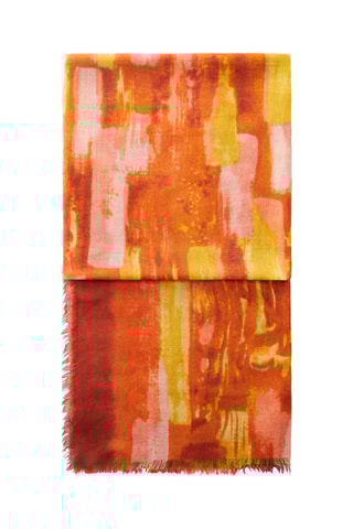 Foulard imprimé multicolore - Orange et jaune