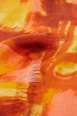 Foulard imprimé multicolore - Orange et jaune