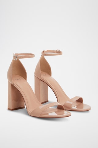 Sandales lanière talon - Nude