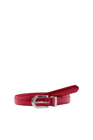 Ceinture métallisée à boucle - Rouge