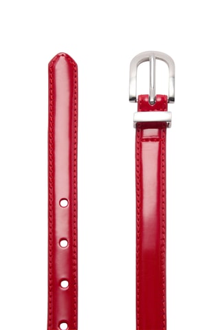 Ceinture métallisée à boucle - Rouge
