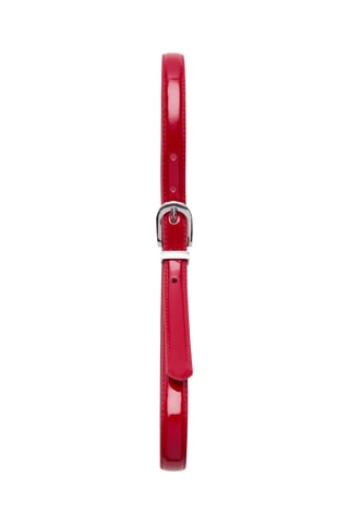 Ceinture métallisée à boucle - Rouge