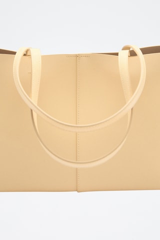 Sac shopper similicuir - Jaune Pâle