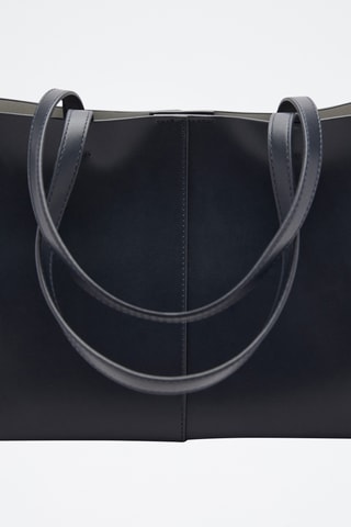 Sac shopper similicuir - Bleu nuit