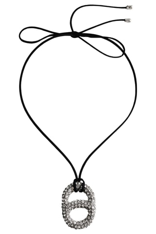 Collier cordon cristaux - Noir